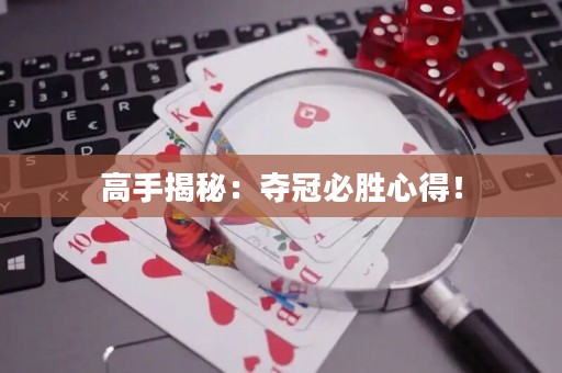 高手揭秘：夺冠必胜心得！
